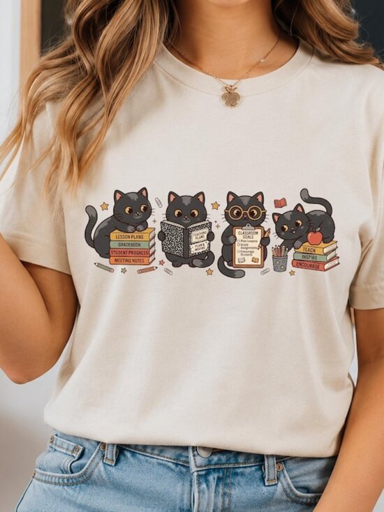 Other - Black Cat Teacher Shirt, First Day of School Tee